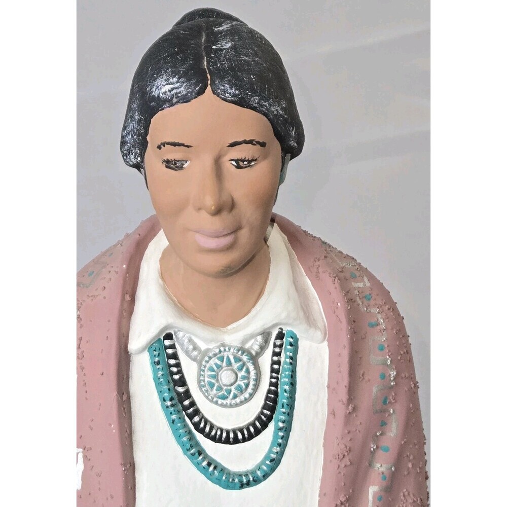 Navajo Sand Art Painted Figure Yei Woman Healer South Western Artist Signed - Picture 4 of 11